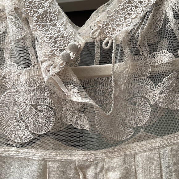 Free People cream midi skirt and top lace co-ord set size Small - Picture 4 of 7